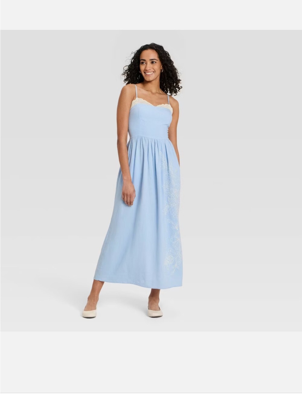 Women's Sleeveless Cutwork Midi Sundress - Universal Thread